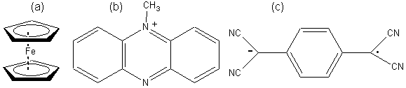 Ferrocene, TMP+ and TCNQ.-