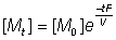 [Mt] = [M0] exp(-tF/V)