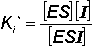 Ki' = [ES][I]/ [ESI]