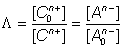 Lamda = [Cn0+]/[Cn+] = [An-]/[An0-]