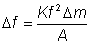 deltaf = Kf^2 Deltam/A