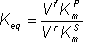 Keq = VfKmP/VrKmS