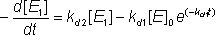 -d[E1]/dt = kd2[E1] - kd1[E0]exp(-kd1t)