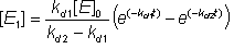 [E1] = (kd1[E]0/(kd2 - kd1)) x {exp(-kd1t) - exp(-kd2t)}