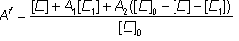 Af = {[E] + A1[E1] + A2([E]0 - [E] - [E1])}/[E0]