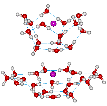 Surface binding of gases to expanded water clusters