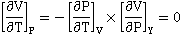 (∂ρ/∂T)P = -(∂P/∂T)V ˣ (∂ρ/∂P)T = 0 
