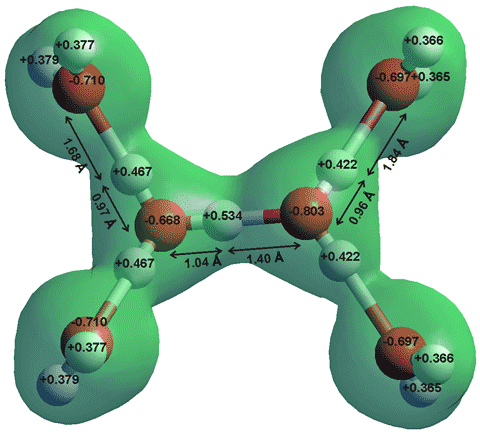 ab initio H13O6+structure using the 6-31G** basis set