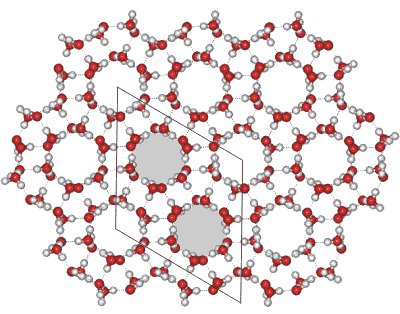 ice-two crystal, view down the hexagonal c axis