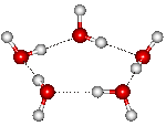 cyclic pentamer, linked by hydrogen bonds