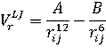 The Lennard-Jones potential = A over separation^12 - B over separation^6