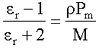 (Dielectric constant -1)/(Dielectric constant +2) = mass density x molar polarization/molar mass