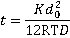 time is Henrys constant times bubble diameter squared divided by (12 RTD)