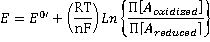 Nernst equation for the cell