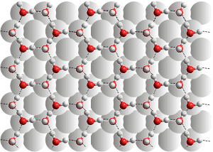 The 111 surface of Pt is six coordinated not allowing
fully hydrogen-bonding water in first layer