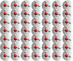 The 100 surface of Pt is four coordinated allowing
fully hydrogen-bonding water